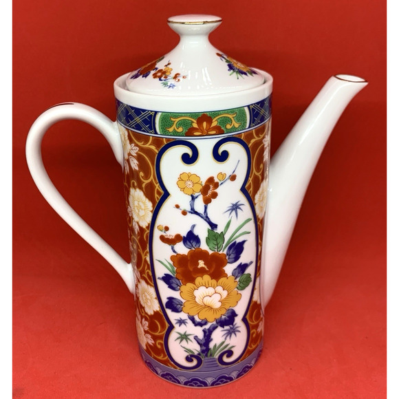 Japanese Tea Set Nishiki Ko-Imari Teapot 5-Cups and Saucers Ceramic - Picture 2 of 15